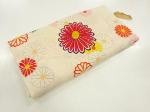 アンティーク　錦紗菊模様着物洗い張り